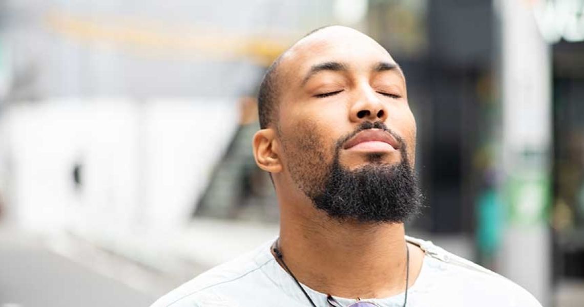 Man meditating